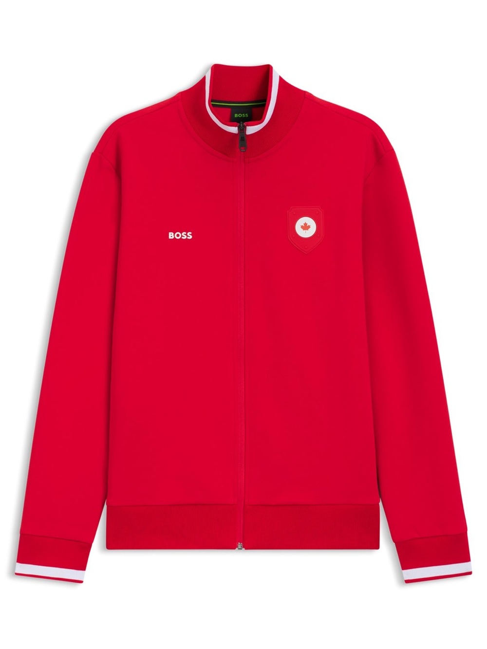 Hugo Boss COTTON-BLEND ZIP-UP SWEATSHIRT WITH COUNTRY-FLAG BADGE - Canada